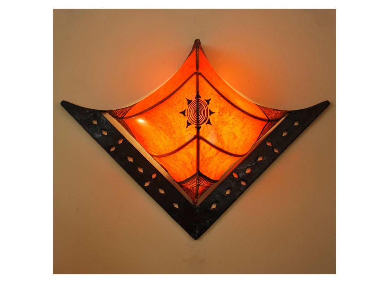 l-artisan Wandleuchte, Marokkanische Leder Wandlampe, Orientalische Wandschirm RAYA von l-artisan