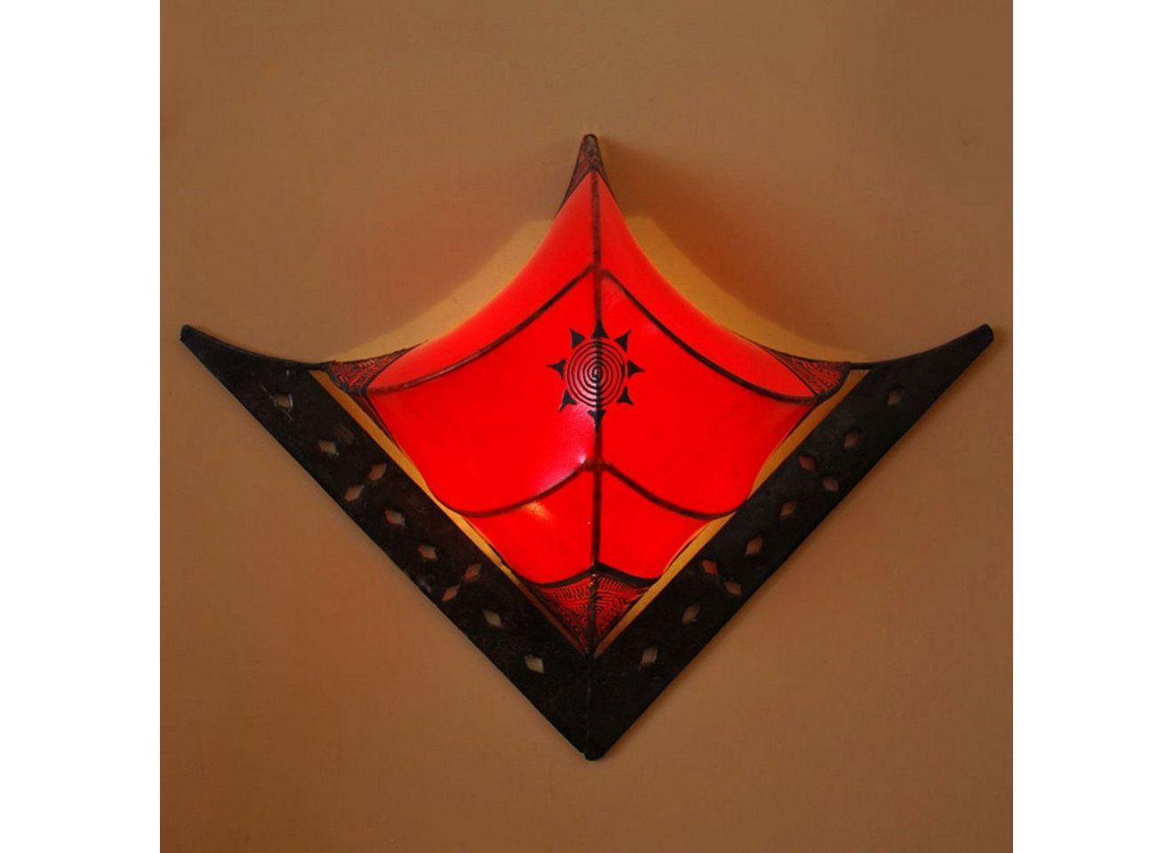 l-artisan Wandleuchte, Marokkanische Leder Wandlampe, Orientalische Wandschirm RAYA von l-artisan