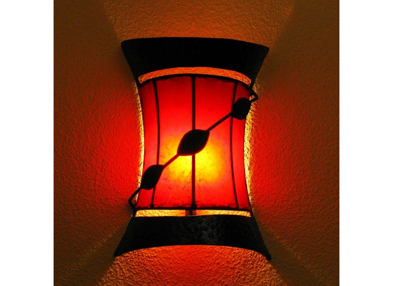 l-artisan Wandleuchte, Marokkanische Leder Wandlampe, Orientalische Wandschirm WARDA von l-artisan