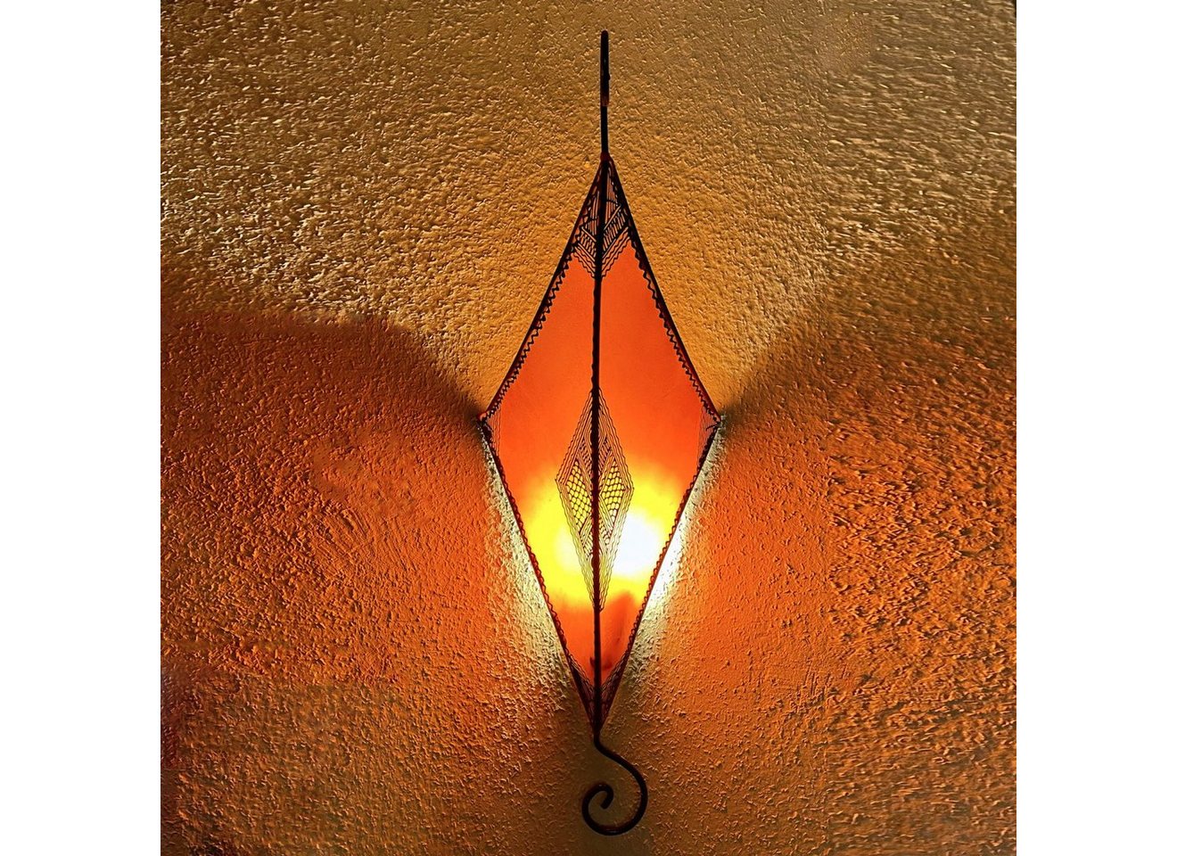 l-artisan Wandleuchte, Marokkanische Leder Wandlampe, Orientalische Wandshirm RICHA von l-artisan