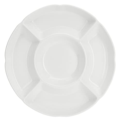 la Porcellana Convivio Runde Servierplatte 5 Teile cm 31,5 in Geschenk-Box, weiß von LA PORCELLANA BIANCA