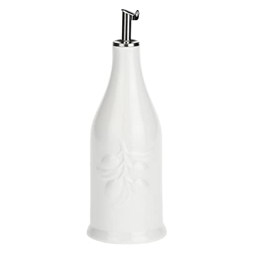 la Porcellana Menage Zylindrische Öl Flasche, Weiß von LA PORCELLANA BIANCA