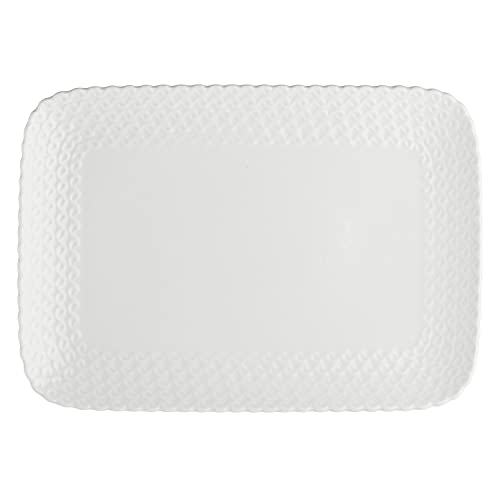la Porcellana Geschenkbox Momenti Gebäcktablett, Porzellan, weiß, 35 x 26 x 2.5 cm von LA PORCELLANA BIANCA