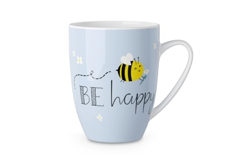 la Vida Becher für Dich mit Botschaft Tasse aus Porzellan Biene, BE happy, 250ml von La Vida