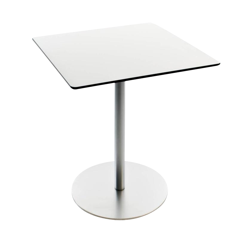 la palma - Brio Bistrotisch Eckig H72cm - weiß/Tischplatte HPL/LxBxH 60x60x72cm/Gestell matt verchromt von la palma