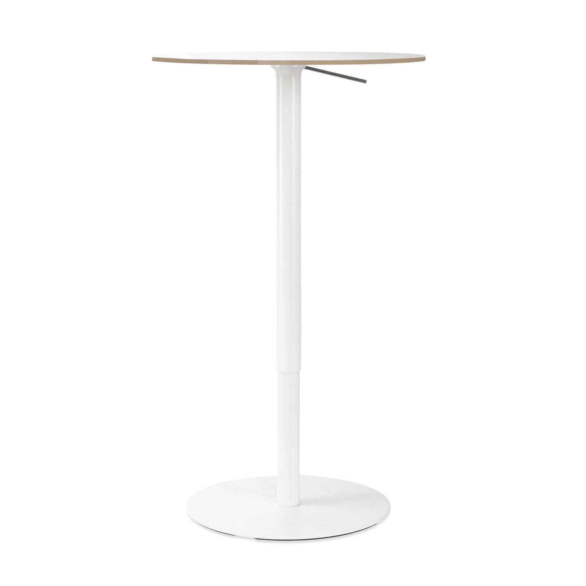 la palma - Brio Bistrotisch Gestell lackiert 72-102cm - weiß/Tischplatte Laminat 0,9/H x Ø 102x60cm/Gestell weiß lackiert von la palma