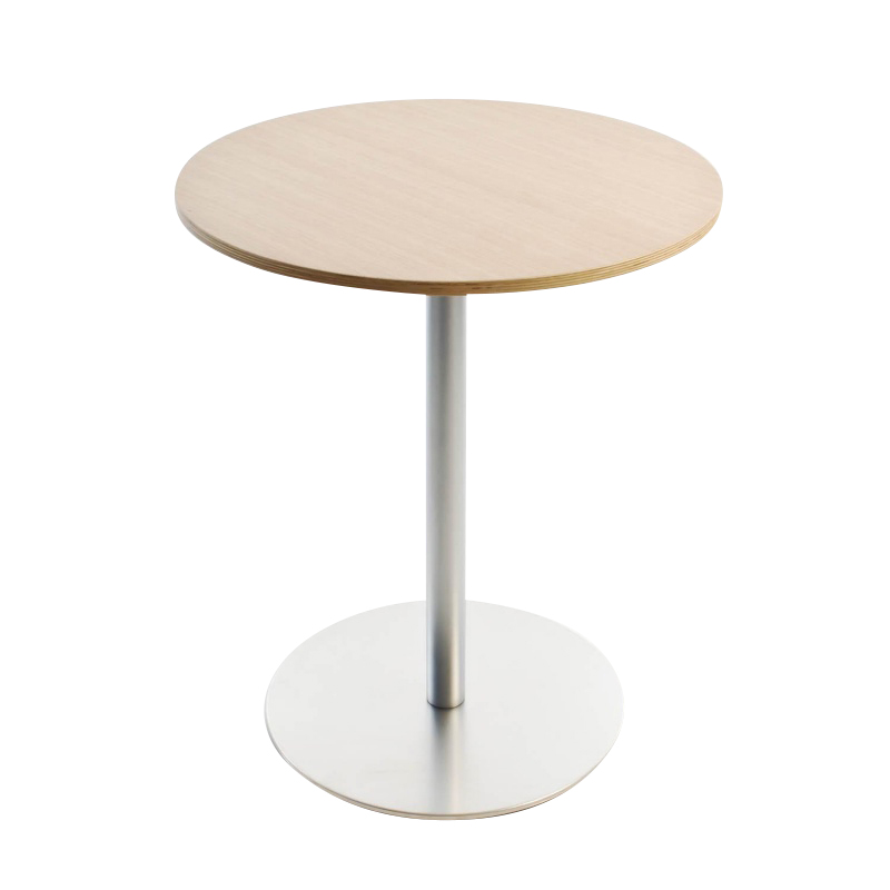 la palma - Brio Bistrotisch Rund H72cm - eiche gebleicht/Tischplatte Birkenholz-Multiplex/H x Ø 72x60cm/Gestell matt verchromt von la palma