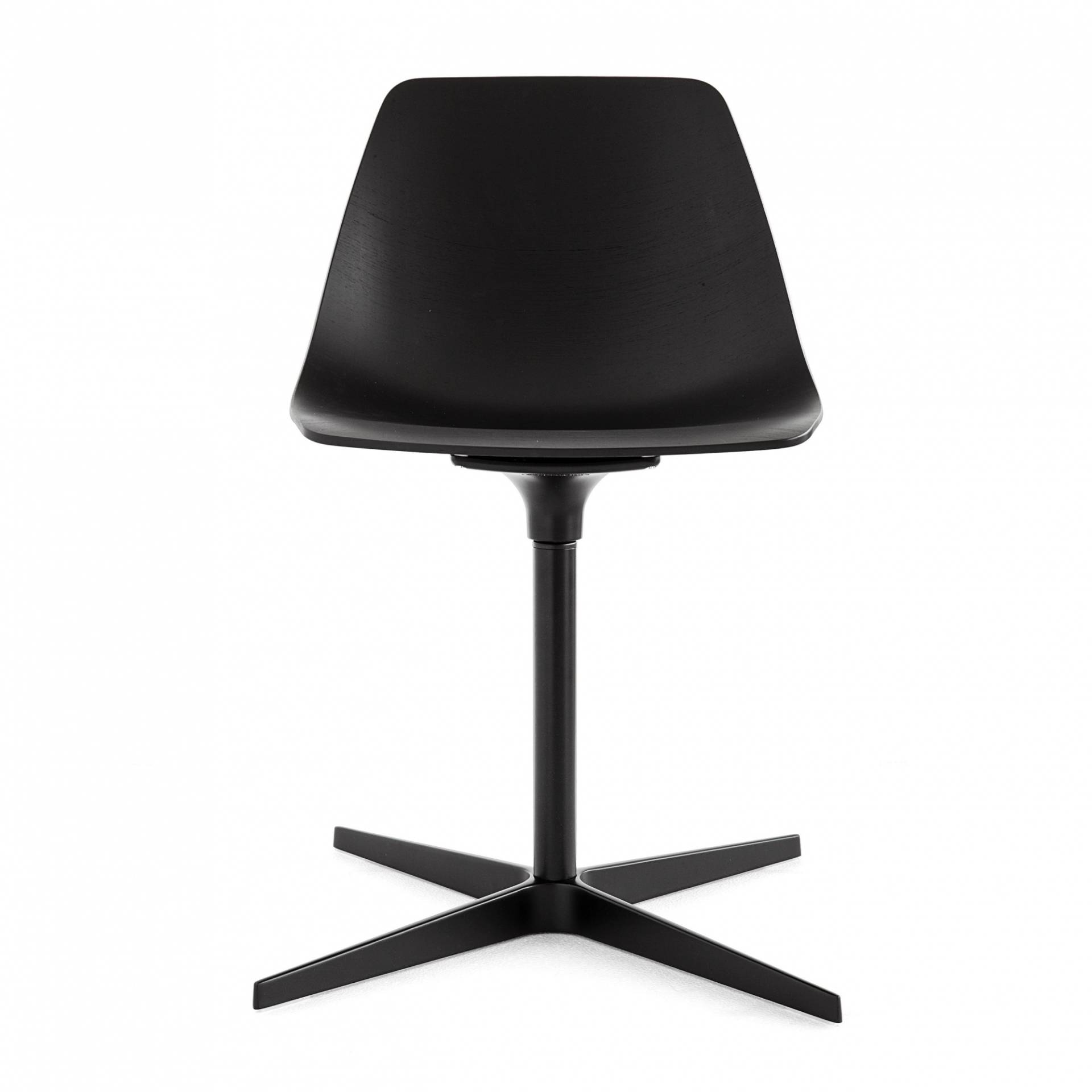 la palma - Miunn S162 Stuhl mit Sternfuß Schwarz - schwarz /offenporig/BxHxT 48x77x51cm/Gestell schwarz lackiert von la palma