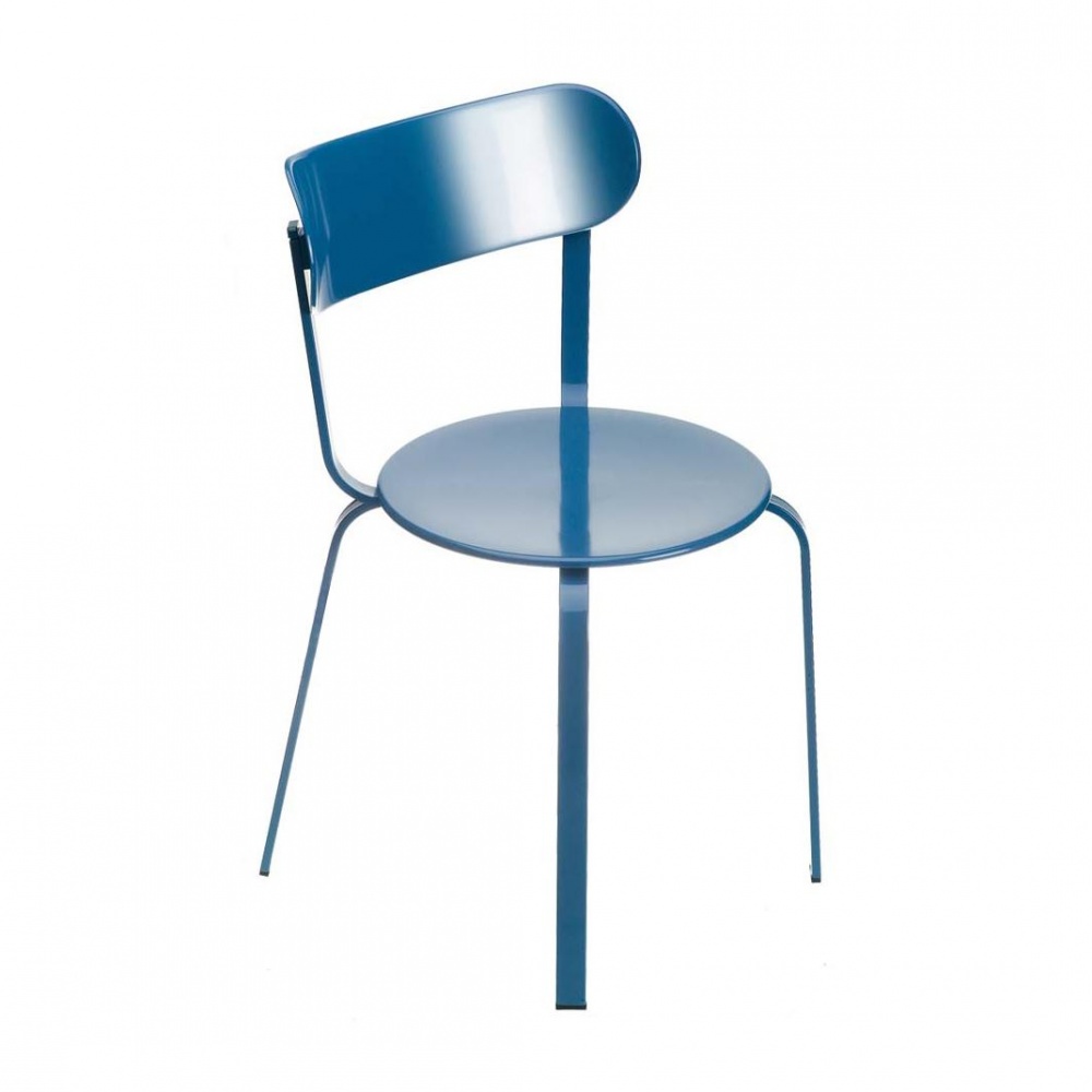 la palma - Stil S48 Stuhl Vierbeingestell stapelbar - blu notte blau/BxHxT 48x78x48cm/Gestell pulverlackiert blau von la palma