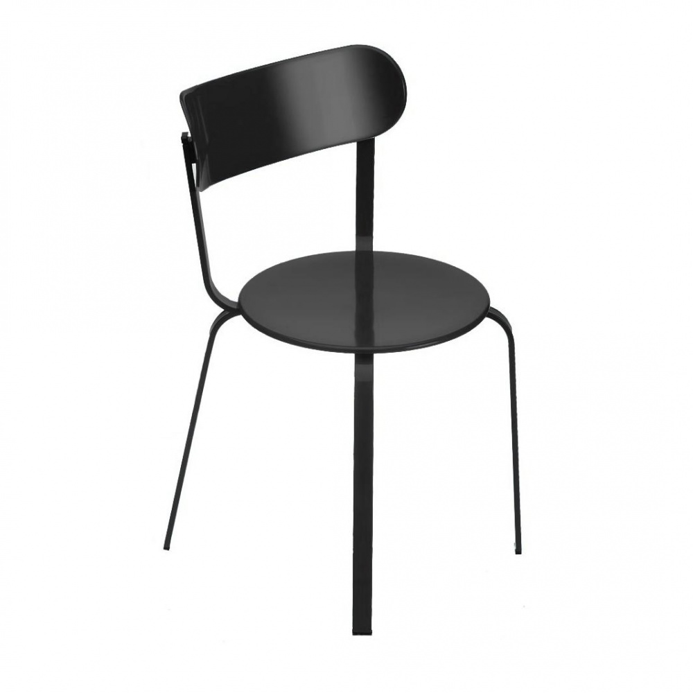 la palma - Stil S48 Stuhl Vierbeingestell stapelbar - schwarz/BxHxT 48x78x48cm/Gestell pulverlackiert schwarz von la palma