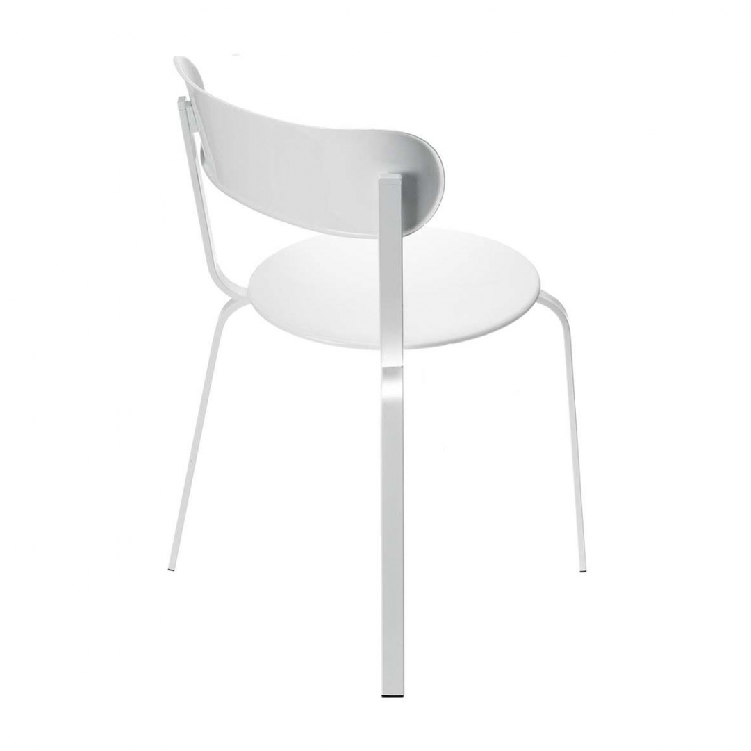 la palma - Stil S48 Stuhl Vierbeingestell stapelbar - weiß/BxHxT 48x78x48cm/Gestell pulverlackiert weiß von la palma