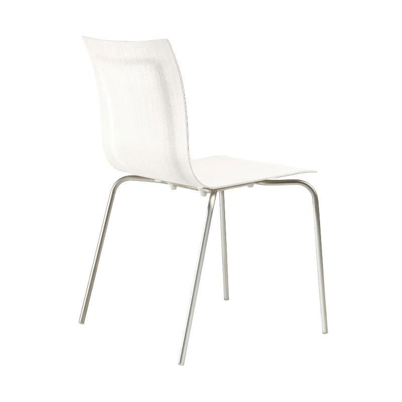 la palma - Thin S16 Stuhl Sitzfläche MDF - weiß/Sitzfläche MDF lackiert/BxHxT 52x78x52cm/Gestell Edelstahl sandgestrahlt von la palma