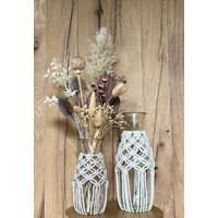 Makramee Vase Geschenk Hochzeit Weihnachten Muttertag Tischdekoration Windlicht Trockenblumenstrauß Deko Boho Macrame von laLauraDesign