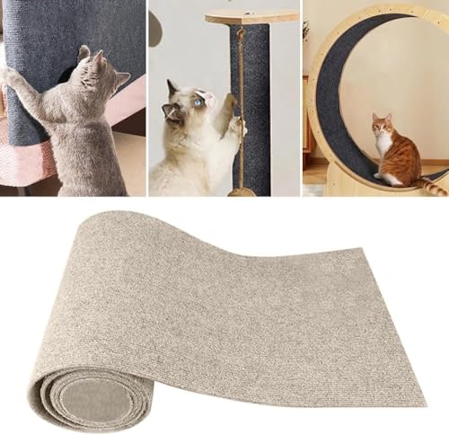 Laamei Kratzmatte Selbstklebend,30 * 100cm Kratzmatte für Katzenwand,DIY Zuschneidbare Kletter-Katzenkratzer,Kratzmatte Katze Sofa MöBelschutz für Schützt Teppiche Sofa MöBelschutz von laamei