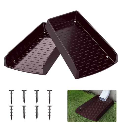2 Stück Spritzblöcke für Dachrinnen, Fallrohre, 30,5 cm, extra breite Regenrinne, Fallrohr, Spritzblock, einteiliges Formdesign, Dachrinnen-Downspout Verlängerungen für Wasserablauf, Downspout mit von laapee