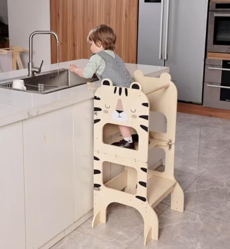 labebe lernturm für Kinder, klappbar Montessori Learning Tower, 2 in 1 lernstuhl Kinder mit Message Boards ab 1 Jahr-Tiger labebe lernturm für Kinder, klappbar Montessori Learning Tower, 2 in 1 lernstuhl Kinder mit Message Boards ab 1 Jahr-Tiger von labebe