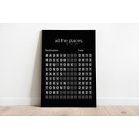 Reiseziele Poster | Personalisiert Flughafen Tafel Liebe Individuell Wandbild Goals Dekoration Print Geschenk Partner von labelgray