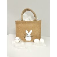 Oster Jute Tasche Mit Namen Personalisiert I Osternest Osterkörbchen Ostergeschenke Ostern Hase Osterhase von labellery