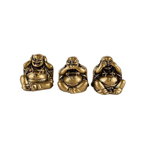 6 Figuren Lachender Buddha, Weisheit Gold von lachineuse