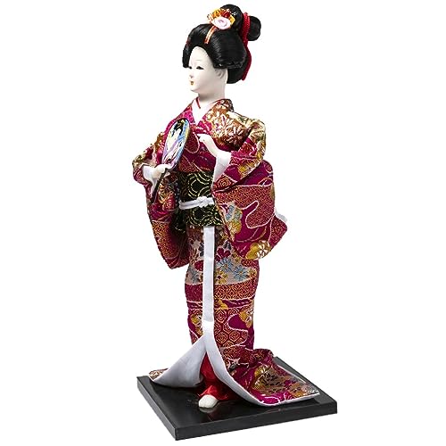 Asiatischer Puppe, japanische Dekoration, Geisha Kimono, Fuchsia von lachineuse