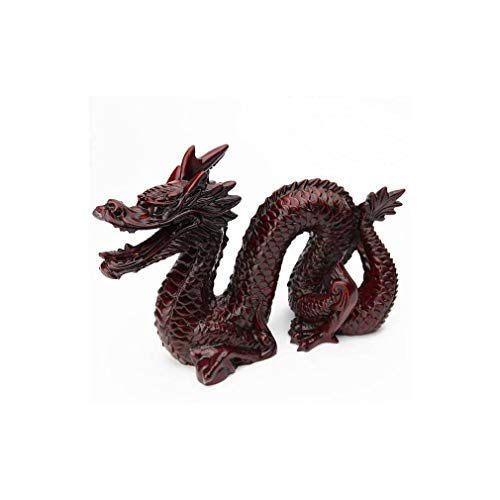 lachineuse - Figur großer Drache Feng Shui – Drachenfigur – 14 x 19 cm – Symbol für Leistung, Stärke & Langlebigkeit – asiatische chinesische Dekoration – für Büro, Zuhause – Farbe: Rot von lachineuse