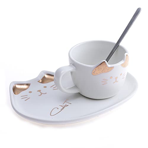 Tasse Katze Kawasaki – Weiß von lachineuse