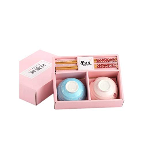 Lachineuse - Box mit 2 japanischen Schüsseln Pink & Blau ⌀ 11 cm - Reisschüsseln, Poke Bowl, Aperitif, Frühstück & Suppe - 2 Paar Essstäbchen - Asiatische Schüssel Japan Asien Lachineuse - Box mit 2 japanischen Schüsseln Pink & Blau ⌀ 11 cm - Reisschüsseln, Poke Bowl, Aperitif, Frühstück & Suppe - 2 Paar Essstäbchen - Asiatische Schüssel Japan Asien von lachineuse