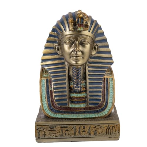 lachineuse - Büste Pharao Tutanchamun 14,5 cm – Ägyptische Dekoration – Figur Dekoration Ägypten Antike – Figur Statue Gott – goldene Ägyptische Büste – originelle Geschenkidee für den Innenbereich von lachineuse