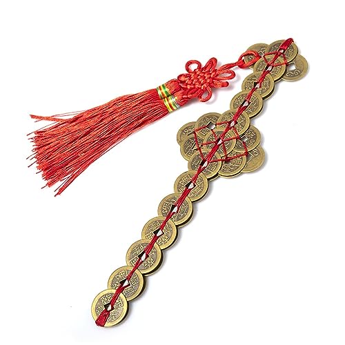 lachineuse Feng Shui Schutz Schwert – Kupfer & rote Schnur – Länge 23,5 cm – chinesischer Glücksbringer – Deko Zen Haus Büro – Geschenkidee China, Asien von lachineuse
