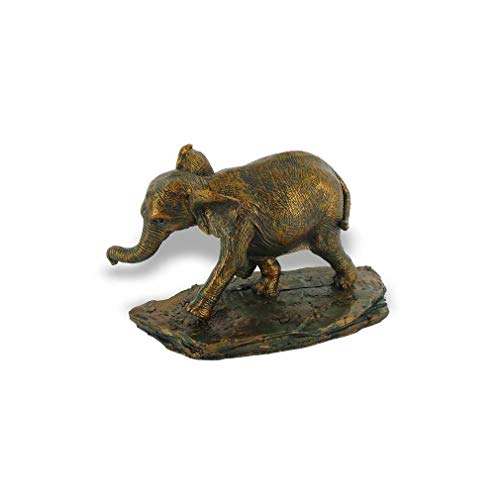 lachineuse – Elefantenbaby-Statuette – Figur in Bronzefarbe – Symbol des Glücks – Afrikanisches Dekor – Maße 13 x 9 cm – Geschenkidee zum Geburtstag, zu Weihnachten von lachineuse