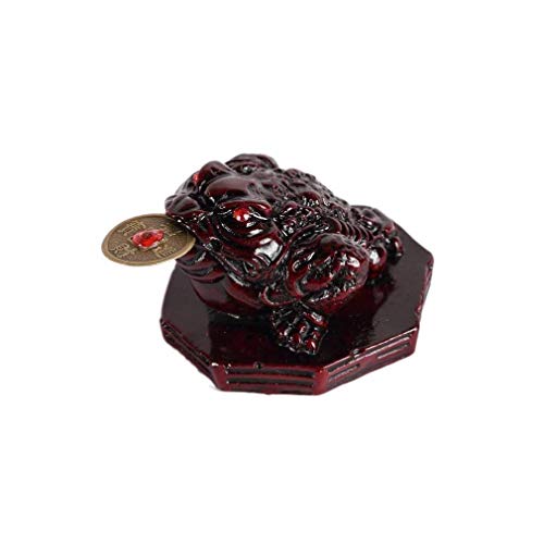 lachineuse – Rote Feng Shui Glückskröte – 3-beinige Kröte – 5 x 6,5 x 6,5 cm – Asiatische japanische Dekoration – Originelle Geschenkidee Japan Asien – Glücksfrosch-Figur von lachineuse