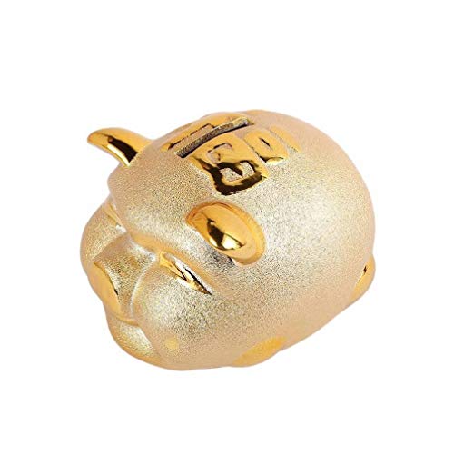 Lachineuse - Asiatische Spardose Schweinchen - Glück und Freude - Goldene Spardose aus Keramik - 12 x 9,5 x 8 cm - Asiatisches Deko-Schmuckstück - Geschenkidee zu Weihnachten und zum Geburtstag von lachineuse