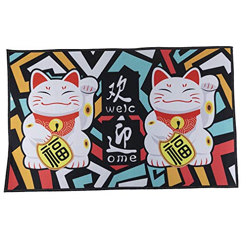 lachineuse – Innenmatte, japanische Katzen, 80 x 50 cm – Japanisches Design von lachineuse