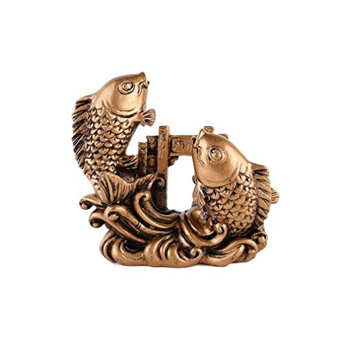 lachineuse Feng-Shui-Statuette Karpfen, goldfarben, 8x5x8cm von lachineuse