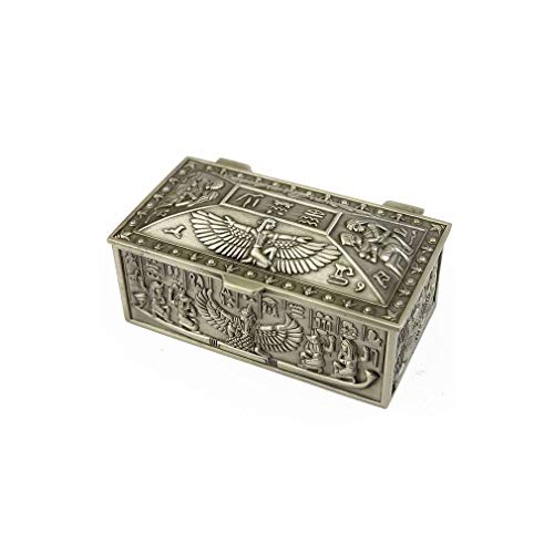 lachineuse – Stahlbox mit geflügelter Isis – 9 x 5 x 4,2 cm – Dekoration im antiken Ägypten – Schmuckschatulle, Schlüssel, Uhr – dekorative Aufbewahrungstruhe als Geschenkidee – Metallfarbe von lachineuse