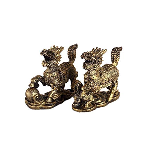 lachineuse Dekoartikel, Harz, Qilin Gold, 12 x 10 x 15 cm von lachineuse