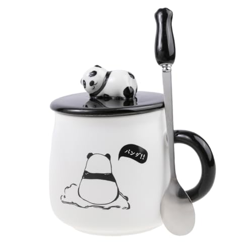 lachineuse Tasse aus der Kollektion Panda – Gourmand-Panda – mit Deckel und Löffel – Fassungsvermögen: von lachineuse