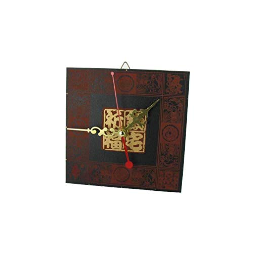 lachineuse – Chinesisches Pendel – Wünsche für Glück und Freude – 15 x 15 cm – Deko-Objekt aus Holz – Farbe: Rot – 1,5-V-Batterie Nicht im Lieferumfang enthalten – Asiatische Geschenkidee von lachineuse