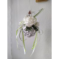 Fensterdeko Fensterhänger Dekohänger Rosenkugel Weiß von laciotadeko