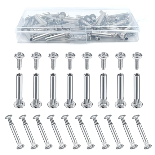 laeeyin 50-Paare Verbindungsschraube Möbelschrauben Hülsenschrauben M4 x 31-40 mm Stahl vernickelt Verbindungsschrauben Möbelverbinder Schrankverbinder für Möbeln, Schränken, Holzbrettern laeeyin 50-Paare Verbindungsschraube Möbelschrauben Hülsenschrauben M4 x 31-40 mm Stahl vernickelt Verbindungsschrauben Möbelverbinder Schrankverbinder für Möbeln, Schränken, Holzbrettern von laeeyin