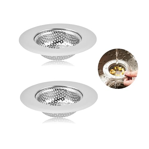 2 Stück Abflusssieb Sieb für Spülbecken Edelstahl Abflusssieb Küchenspüle, Spülbecken Sieb Verstopfungsschutz Küche Abfluss Spüle für Spülbecken und Haarfänger (7.2 * 3.5 * 1.5cm) von laeeyin