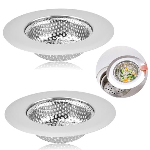 2 Stück Abflusssieb Sieb für Spülbecken Edelstahl Abflusssieb Küchenspüle, Spülbecken Sieb Verstopfungsschutz Küche Abfluss Spüle für Spülbecken und Haarfänger (9 * 4.5 * 2cm) von laeeyin