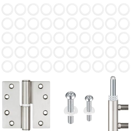 Fitschenringe Zimmertüren Kunststoff 50 Stück 1mm Unterlegscheiben Türscharnier 10,2 mm X 15 mm Montageringe Ohne Abriebspuren Fitschenringe von laeeyin
