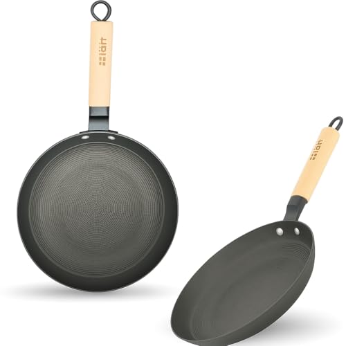 lätt Home Pfannenset aus Gusseisen, antihaftbeschichtet, geeignet für Induktion, Gas, Elektroherd, Backofen, Geschirrspüler, abnehmbarer Holzgriff, 2er-Set Durchmesser 24-28 cm lätt Home Pfannenset aus Gusseisen, antihaftbeschichtet, geeignet für Induktion, Gas, Elektroherd, Backofen, Geschirrspüler, abnehmbarer Holzgriff, 2er-Set Durchmesser 24-28 cm von lätt Home
