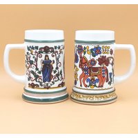 Vintage Deutscher Bierkrug Aus Opalglas Bmf von lafabrikduherisson