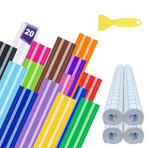 lafo 24 Stück Plotterfolie,Vinyl-Plotterfolien-Set für Poster,Selbstklebende Vinylfolie, Selbstklebende Zeichenfolie für Poster,Bastelarbeiten,Laptophüllen,Tassen usw von lafo