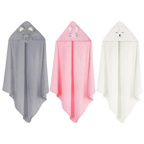 lafo 4er Set Kapuzenhandtuch Baby 80*80cm ,Weiches Hooded Baby Towel mit Kapuze, Kuscheliges Handtuch für Neugeborene, Jungen und Mädchen, Geschenk zur Geburt (Grauer Koala, Rosa Kätzchen, Weißer Bär) lafo 4er Set Kapuzenhandtuch Baby 80*80cm ,Weiches Hooded Baby Towel mit Kapuze, Kuscheliges Handtuch für Neugeborene, Jungen und Mädchen, Geschenk zur Geburt (Grauer Koala, Rosa Kätzchen, Weißer Bär) von lafo