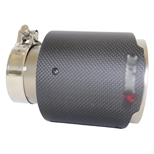 Auspuff Blende Endrohr Schalldämpfer Spitze Auspuffanlage Rohr Schalldämpfer Düse Universal Gerade Edelstahl Für Akrapovic Auto Matte Kohlefaser (Größe : 63MM IN 76MM Out) von laiteaolin