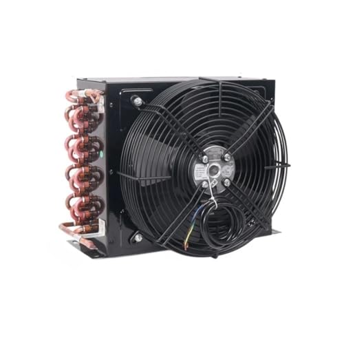 laiyonggr 1/2P Kondensator Luftgekühlte Kühlung Kupferrohr Aluminium Fin Kühler Kühleinheit Wärmetauscher 35-60W Lüfter(Model 3) von laiyonggr