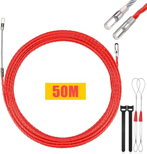 Lakigoes Kabeleinziehhilfe 50m, Einziehspirale Φ4,5mm Einziehdraht Mit 2 Führungsfedern Einziehfeder, Einziehband Kabeleinzug Einziehhilfen In Ideales Leerrohre Für Elektroleitung, Rot Lakigoes Kabeleinziehhilfe 50m, Einziehspirale Φ4,5mm Einziehdraht Mit 2 Führungsfedern Einziehfeder, Einziehband Kabeleinzug Einziehhilfen In Ideales Leerrohre Für Elektroleitung, Rot von lakigoes